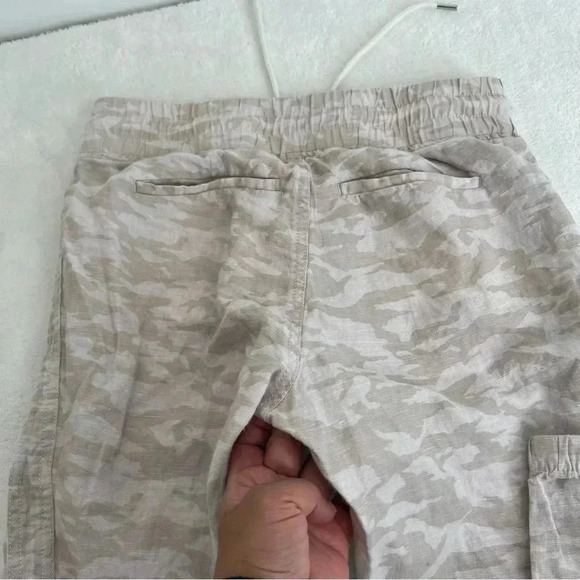 Athleta Tan Camo Print High Rise Cabo Tide Linen Jogger Pants - Picture 9 of 14